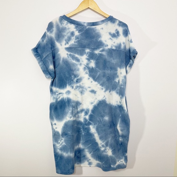 Tie Dye Boho Waffle Knit Dress / Cover-Up with Pockets XL - Picture 8 of 8